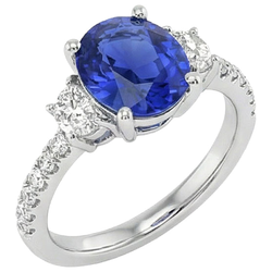 9 Ct Sapphire Ring Natural Earth Mined Diamond ( Not Lab Grown ) Jewelry