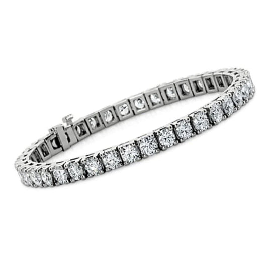 9.25 Ct Round Cut Lab Grown Diamonds Tennis Women Bracelet Solid