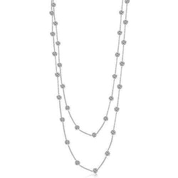 9.30 Ct Real Diamonds By Yard Necklace Double 18 Inch Chain
