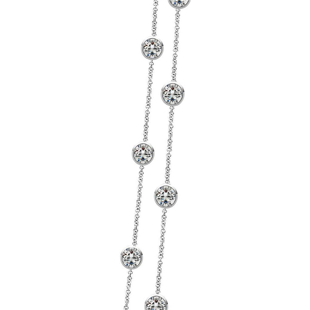 9.30 Ct Real Diamonds By Yard Necklace Double 18 Inch Chain