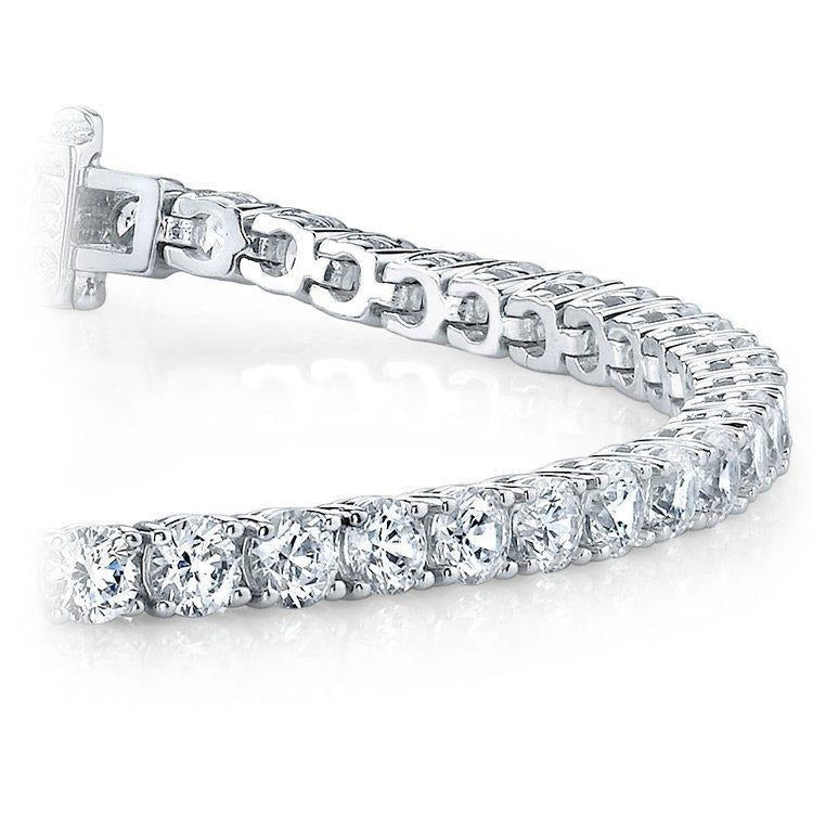 9.50 Carats Genuine Round Diamond Tennis Bracelet White Gold Fine Jewelry