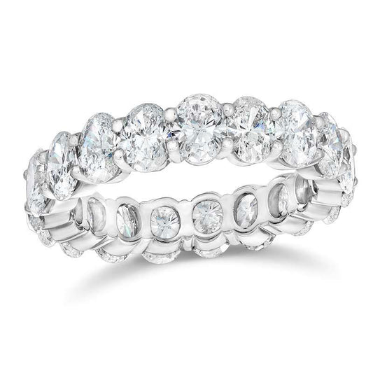 9.50 Carats Oval Cut Lab Grown Diamond Gold Jewelry Eternity Band Women