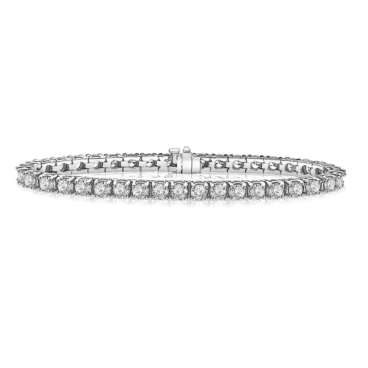 9.50 Carats Round Lab Grown Diamonds Tennis Bracelet Women Gold