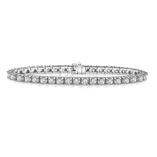 9.50 Carats Round Lab Grown Diamonds Tennis Bracelet Women Gold
