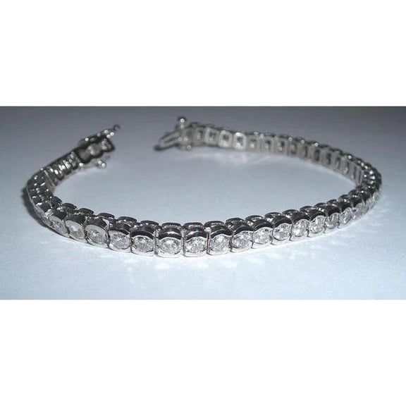 9.60 Carat Real Diamonds Tennis Bracelet Bezel Set 