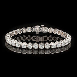 9.60 Carats Round Cut Lab Grown Diamonds Tennis Bracelet White Gold
