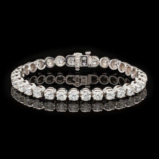 9.60 Carats Round Cut Lab Grown Diamonds Tennis Bracelet White Gold