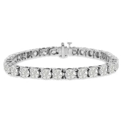 9.60 Carats Round Cut Sparkling Lab Grown Diamonds Bracelet 14K White Gold