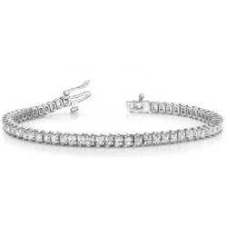 9.70 Ct Prong Set Princess Cut Lab Grown Diamonds Tennis Bracelet White Gold