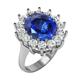 9 Carat Sapphire And Natural Earth Mined Diamond Engagement Ring