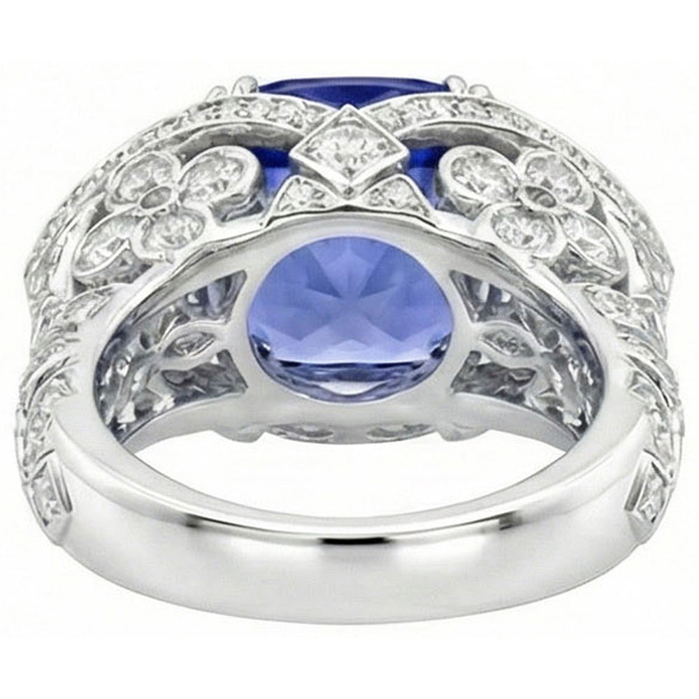 natural round sapphire 9ct ring profile view