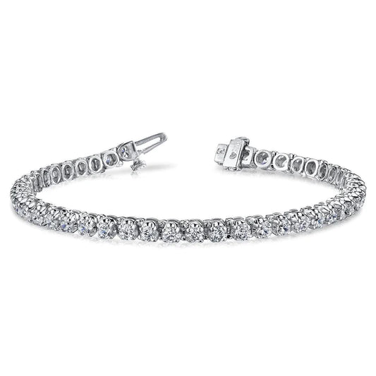 9 Carats Prong Set Genuine Diamonds Women Tennis Bracelet White Gold 14K