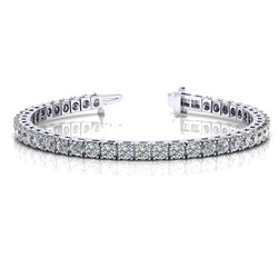 9 Carats Round Real Diamond Lady Tennis Bracelet Solid Gold Jewelry