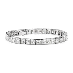 9 Ct Channel Set Princess Cut Real Diamond Tennis Bracelet White Gold 14K