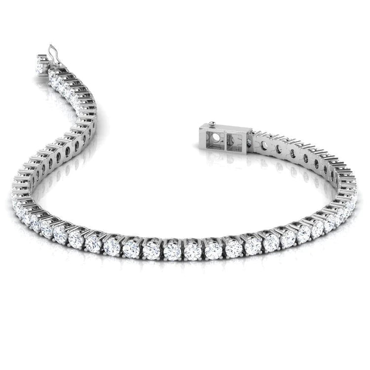 9 Ct Round Prong Setting Real Diamond Tennis Bracelet White Gold Jewelry