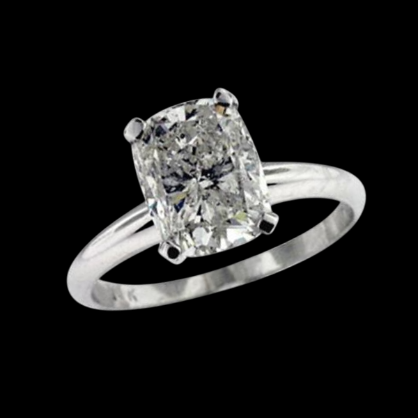 2 Carat Simple Cushion Natural Real Diamond ( Not Lab Grown ) Ring