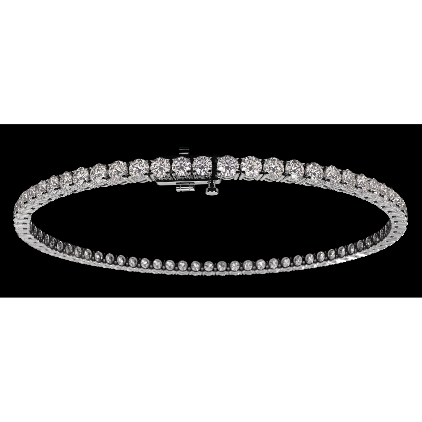 9 Carat Lab Grown Diamonds Tennis Necklace 14K White Gold 18 Inch Chain