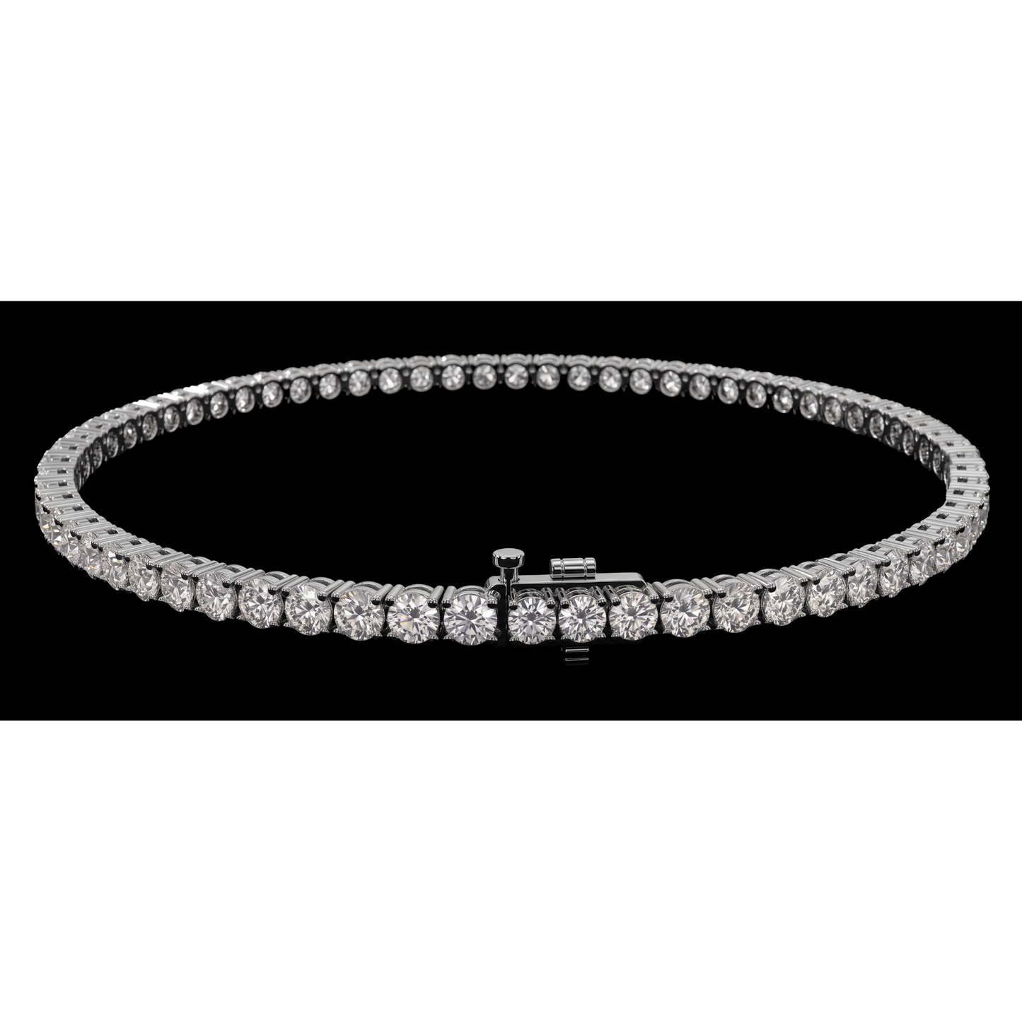 9 Carat Lab Grown Diamonds Tennis Necklace 14K White Gold 18 Inch Chain
