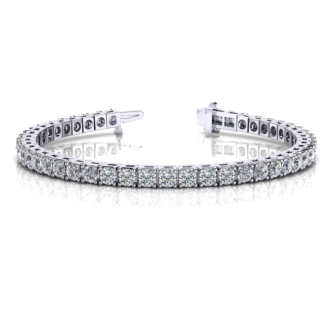 9 Carats Round Real Lab Grown Diamonds Lady Tennis Bracelet Solid Gold Jewelry