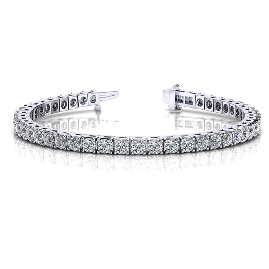 9 Carats Round Real Lab Grown Diamonds Lady Tennis Bracelet Solid Gold Jewelry