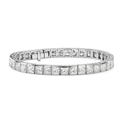 9 Ct Princess Cut Gorgeous Lab Grown Diamond Tennis Bracelet Solid Gold Jewelry