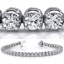 9 Ct Round Cut Prong Setting Lab Grown Diamonds Tennis Bracelet White Gold