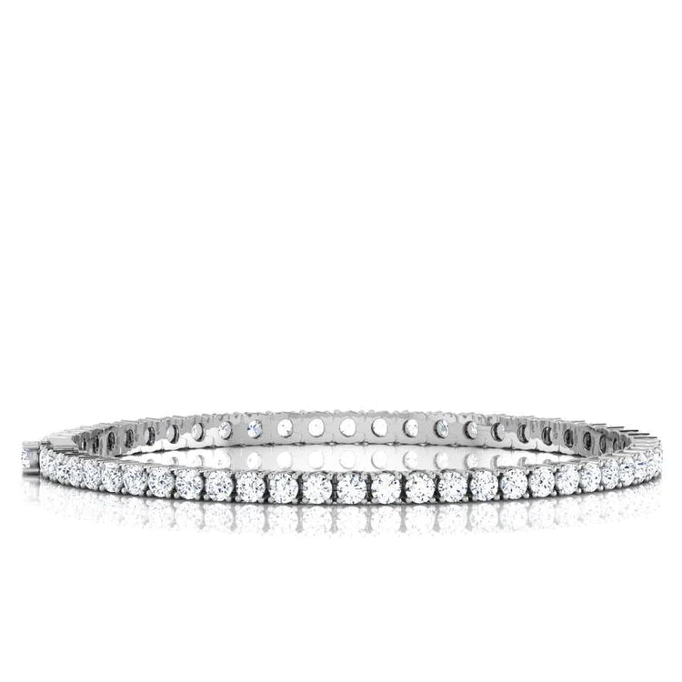 9 Ct Round Prong Setting Lab Grown Diamonds Tennis Bracelet White Gold Jewelry