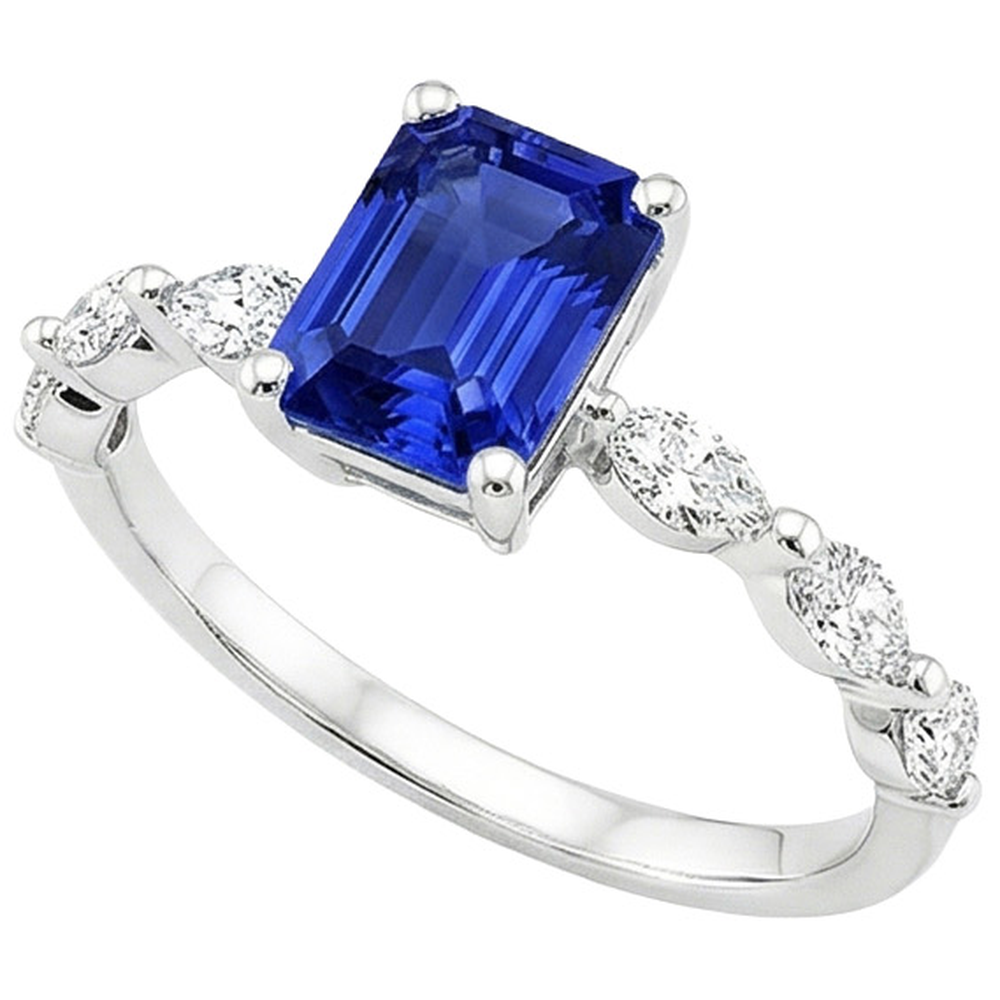 natural emerald sapphire 4.50ct ring close up detail