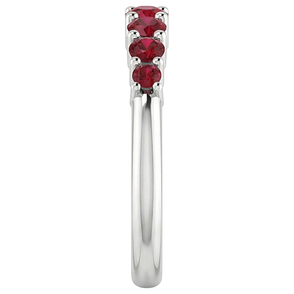 Anniversary Band Burmese Rubies 1 Carat 14K White Gold Jewelry