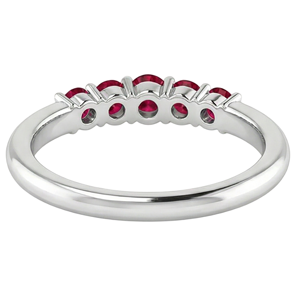 Anniversary Band Burmese Rubies 1 Carat 14K White Gold Jewelry