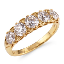 Anniversary Band Round Old Miner Natural Earth Mined Diamond ( Not Lab Grown ) 5 Stone Jewelry 5 Carats