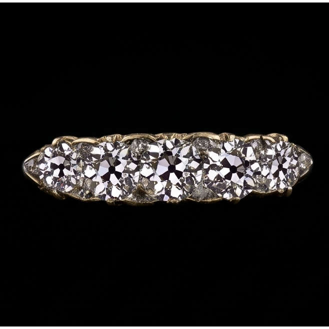 Anniversary Band Round Old Miner Natural Earth Mined Diamond ( Not Lab Grown ) 5 Stone Jewelry 5 Carats