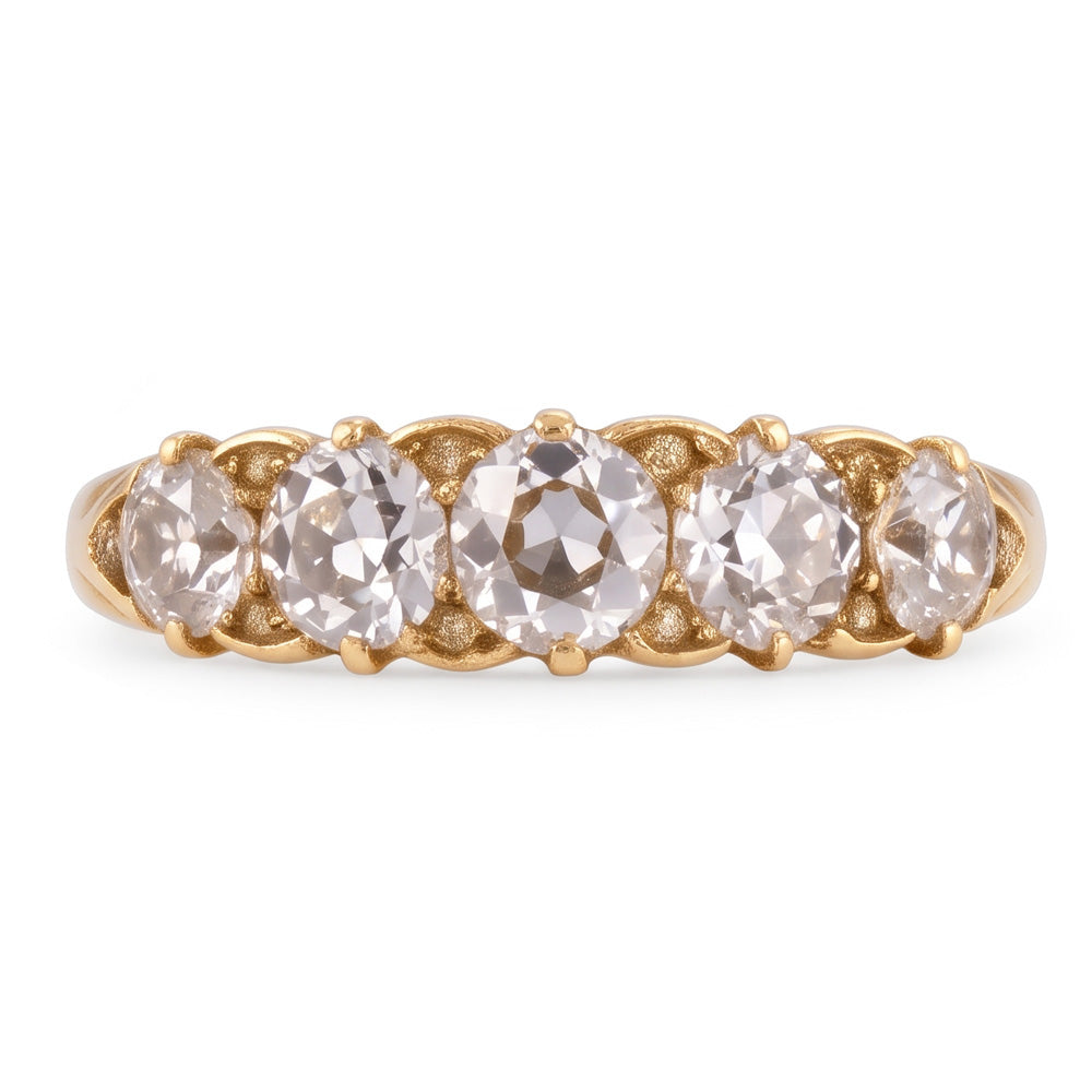 Anniversary Band Round Old Miner Natural Earth Mined Diamond ( Not Lab Grown ) 5 Stone Jewelry 5 Carats