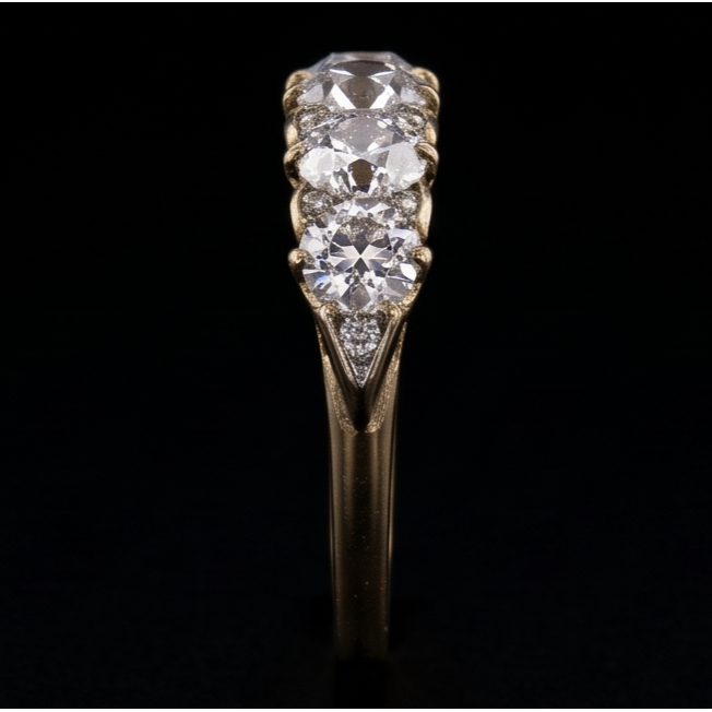 Anniversary Band Round Old Miner Natural Earth Mined Diamond ( Not Lab Grown ) 5 Stone Jewelry 5 Carats