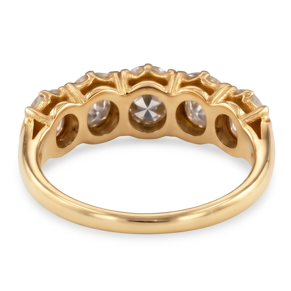Anniversary Band Round Old Miner Natural Earth Mined Diamond ( Not Lab Grown ) 5 Stone Jewelry 5 Carats