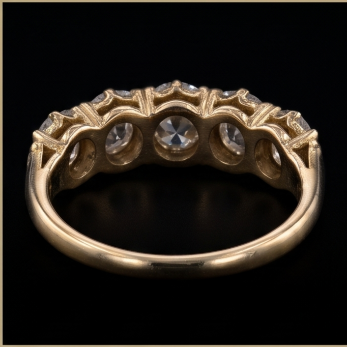 Anniversary Band Round Old Miner Natural Earth Mined Diamond ( Not Lab Grown ) 5 Stone Jewelry 5 Carats