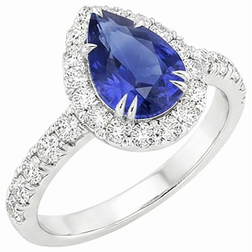 natural round sapphire 4.50ct ring side angle