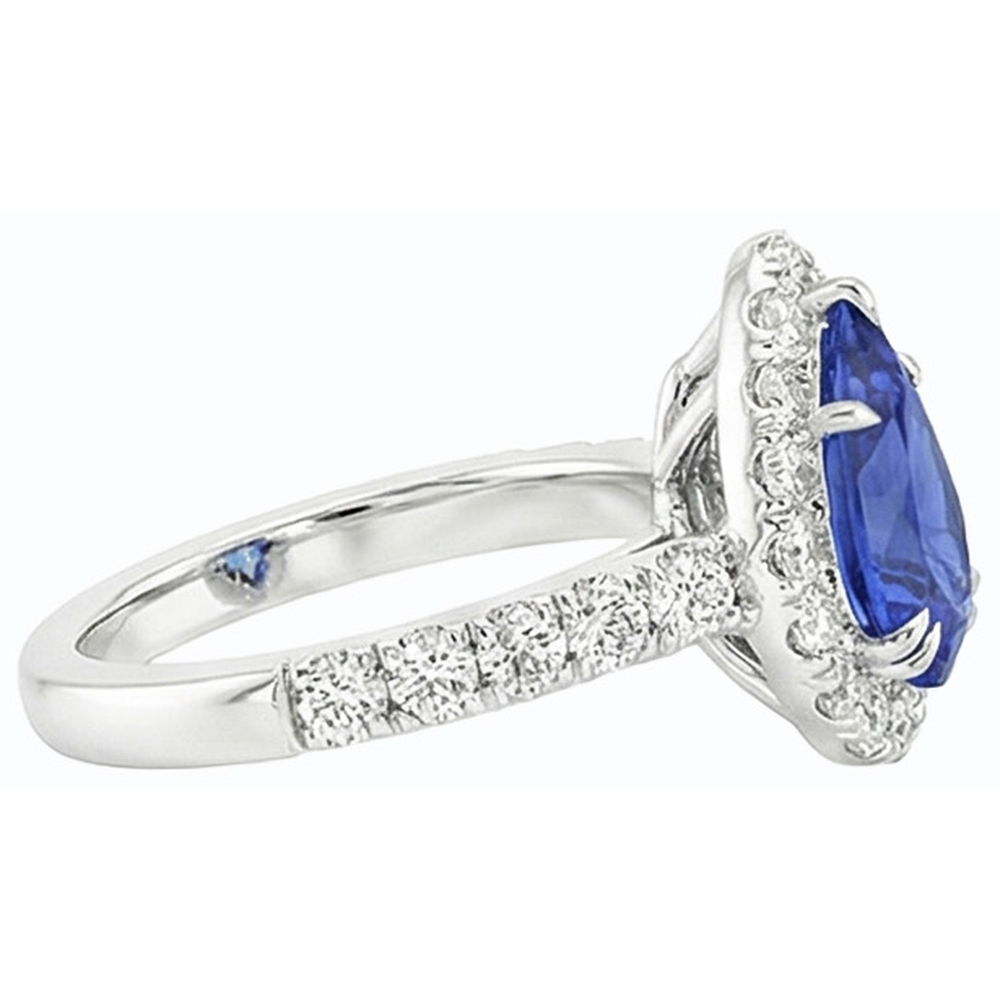 natural round sapphire 4.50ct ring profile view