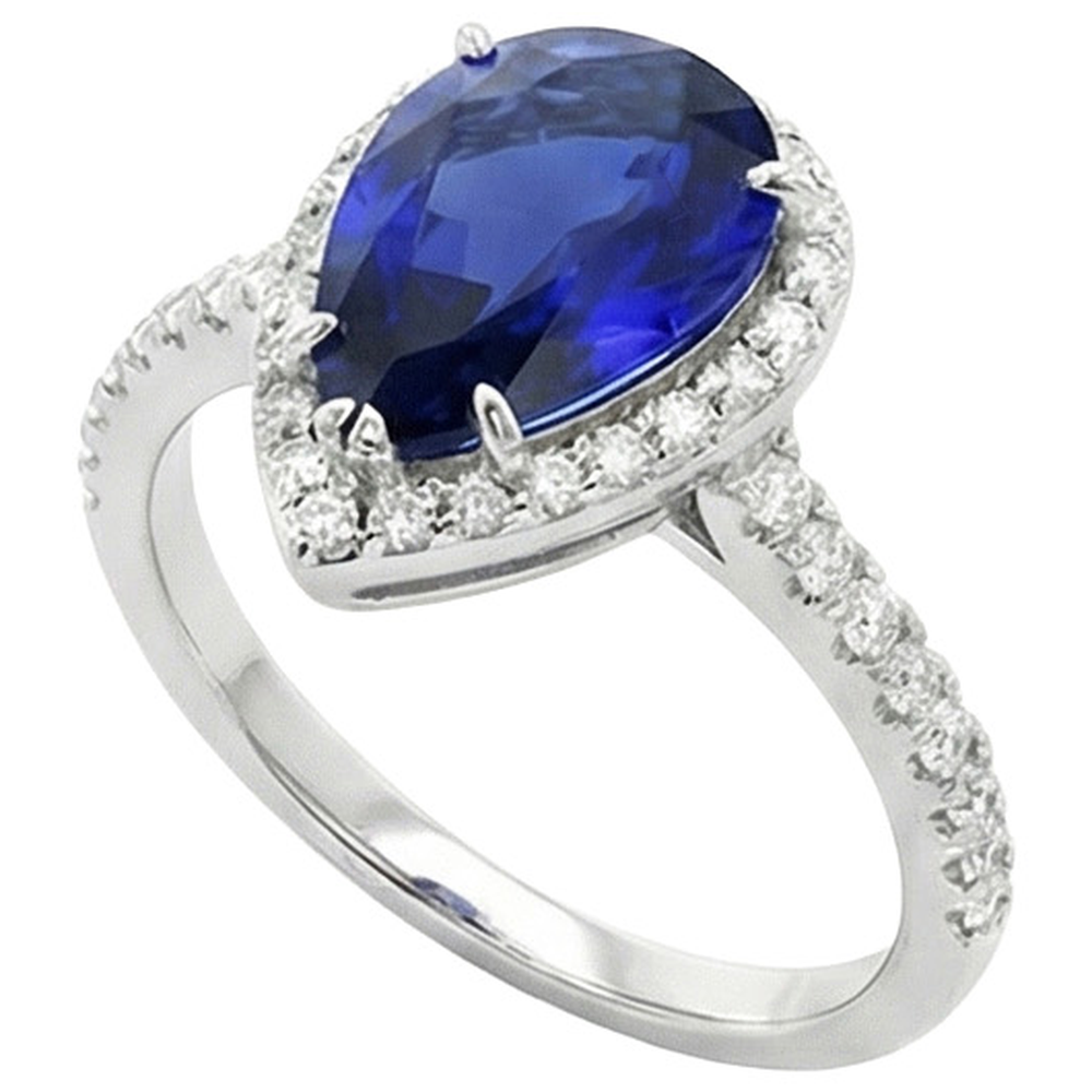 natural round sapphire 4.50ct ring side angle