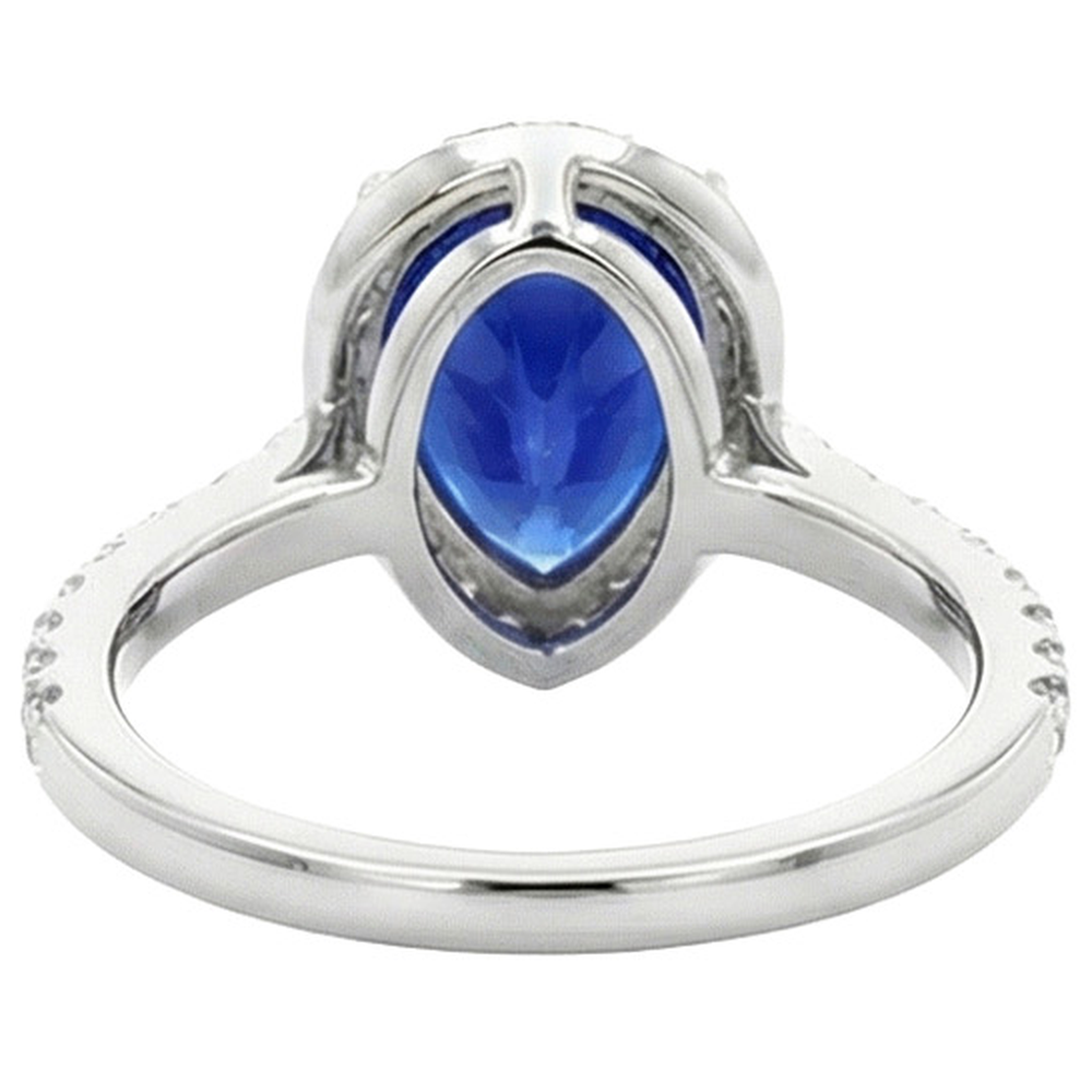 natural round sapphire 4.50ct ring top view