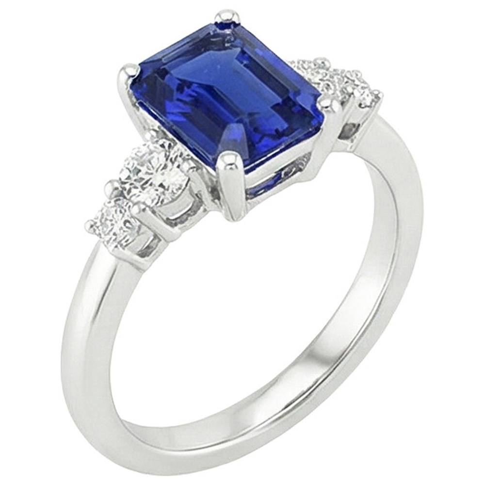 natural round sapphire 4ct ring side angle