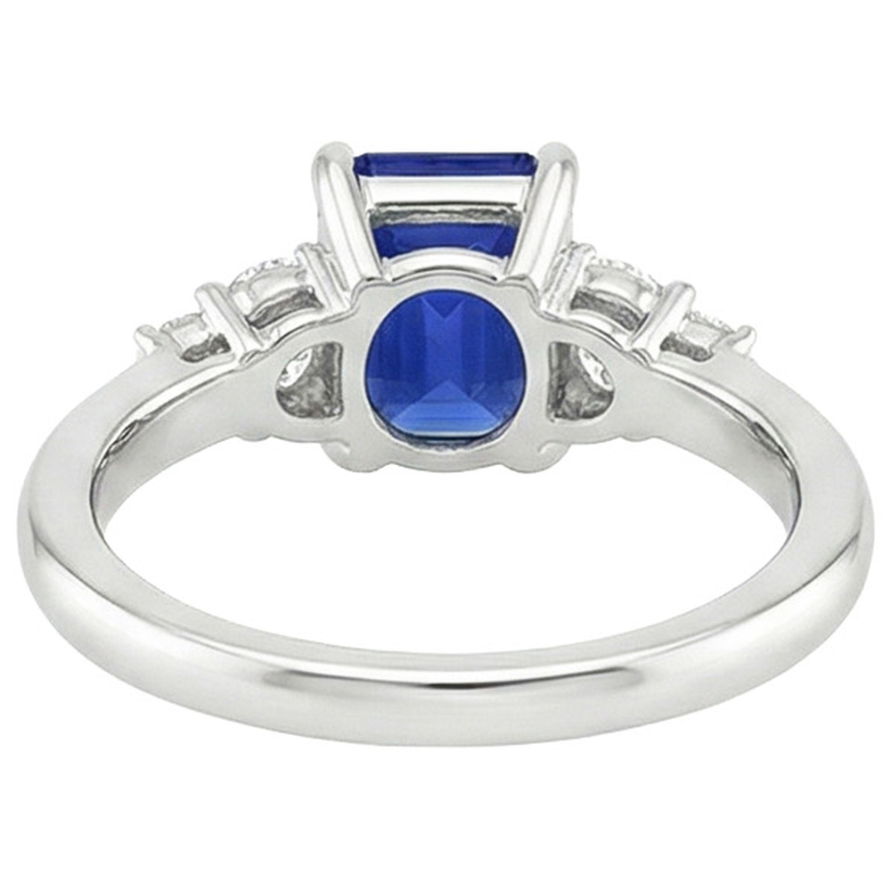 natural round sapphire 4ct ring top view
