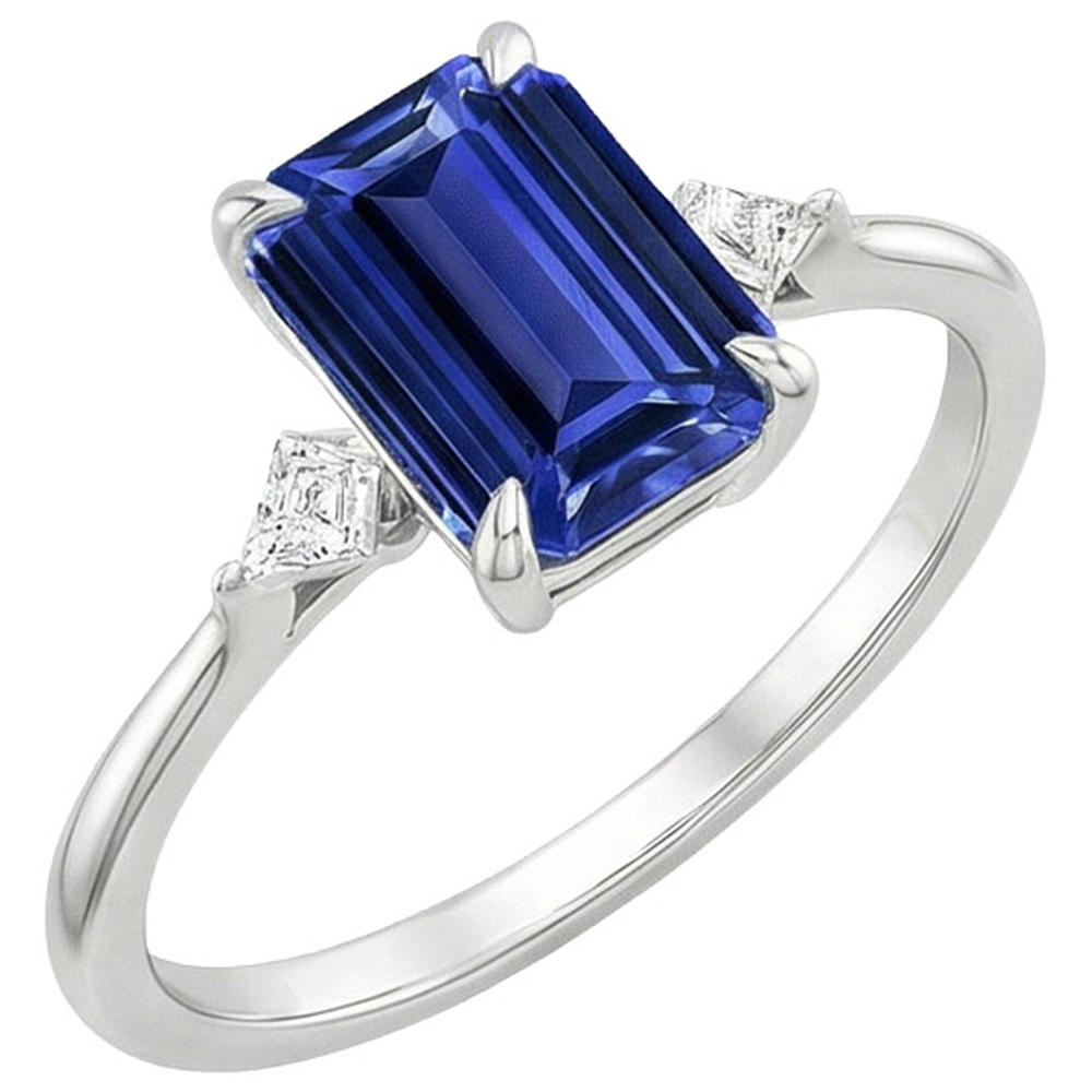 natural emerald sapphire 3.25ct ring side angle