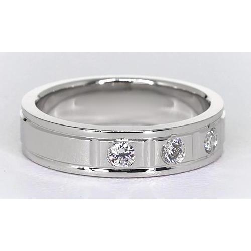 Anniversary Band 0.75 Carats Round Real Diamond White Gold 14K