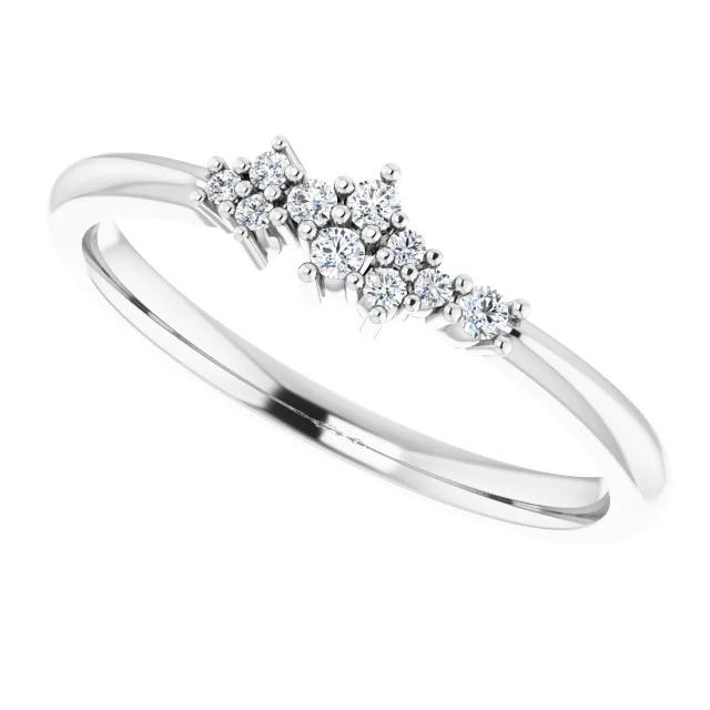 Anniversary Genuine Diamond Ring 1 Carat Cluster Set White Gold 14K