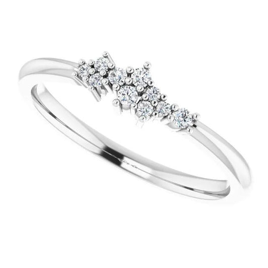 Anniversary Genuine Diamond Ring 1 Carat Cluster Set White Gold 14K