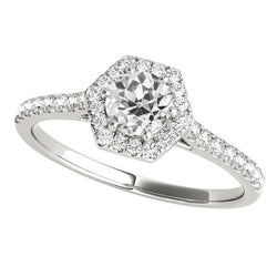 Anniversary Halo Round Old Miner Genuine Diamond Ring 3.50 Carats