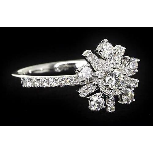 Anniversary Ring 1.50 Carats Unique Style Round Real Diamond