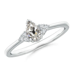 Anniversary Ring Old Cut Pear & Round Natural Diamond Jewelry 2.50 carats