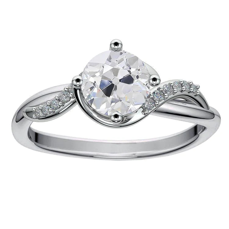 Anniversary Ring Old Cut Round Natural Diamond Twisted Style 3.50 Carats